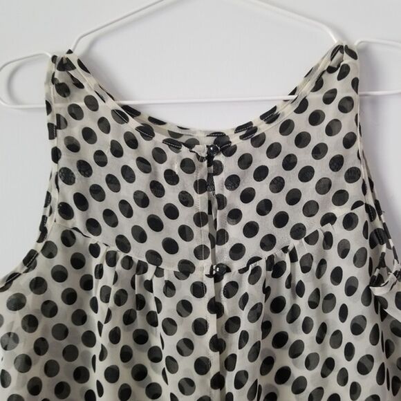 American Rag Polka Dot Black and White Sheer Blouse size Medium - Picture 7 of 7